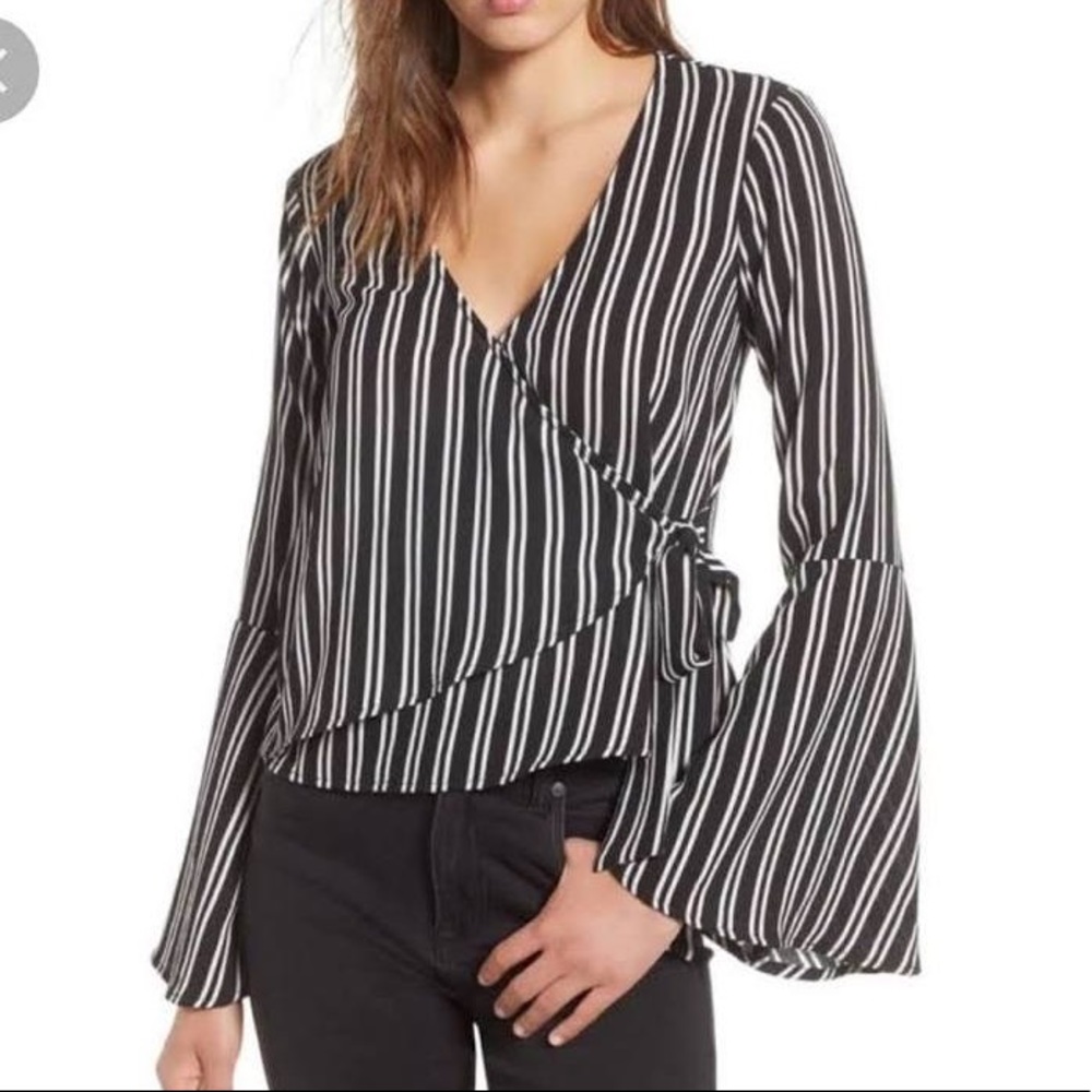 Chloe & Katie Bell Sleeve Wrap Top